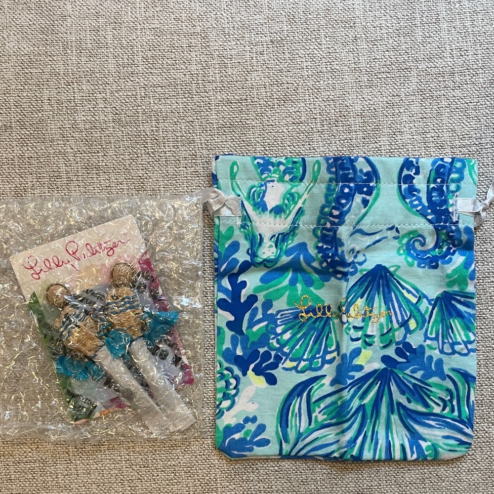 Lilly Pulitzer Vibrant Blue and Green Earings